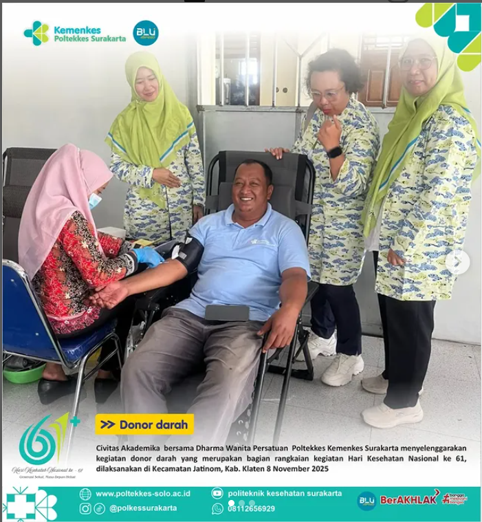 Donor Darah Dharma Wanita Persatuan Poltekkes Kemenkes Surakarta